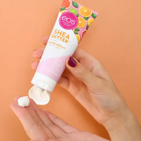 imageeos Shea Better Hand Cream  Coconut Natural Shea Butter Hand Lotion and Skin Care 24 Hour Hydration with Shea Butter ampamp Oil 25 oz Packaging May VaryPink Citrus
