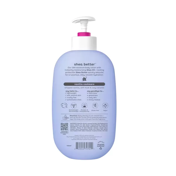 imageeos Shea Better Hand Cream  Coconut Natural Shea Butter Hand Lotion and Skin Care 24 Hour Hydration with Shea Butter ampamp Oil 25 oz Packaging May VaryVanilla Cashmere