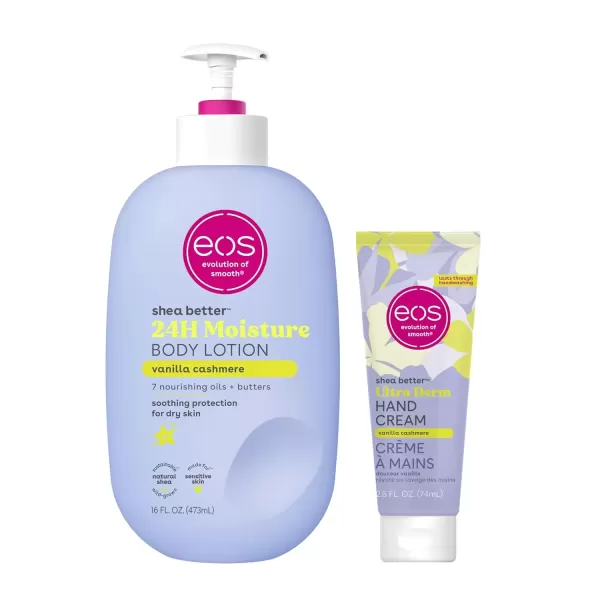 imageeos Shea Better Hand Cream  Coconut Natural Shea Butter Hand Lotion and Skin Care 24 Hour Hydration with Shea Butter ampamp Oil 25 oz Packaging May VaryVanilla Cashmere