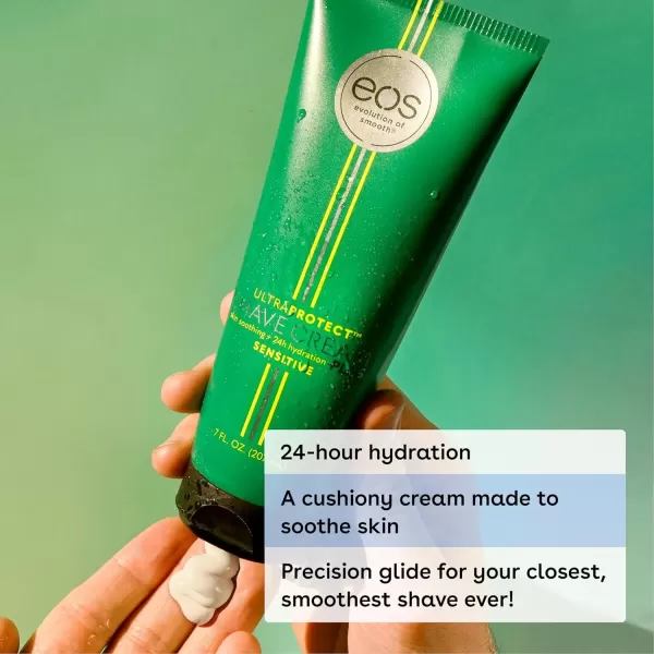 imageeos UltraProtect Mens Shave Cream Blue Surf 24Hour Hydration NonFoaming Formula 7 fl ozFresh Woods