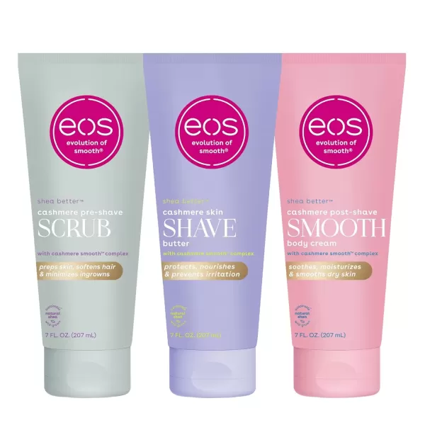 imageeos Vanilla Cashmere Skin Collection 3Step bundle Preshave Scrub  Shave Butter  Post Shave Body Cream3 Pack