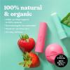 imageeos 100 Natural ampamp Organic Lip Balm Sticks Strawberry Sorbet Vanilla Bean Sweet Mint ampamp Pomegranate Raspberry Lip Care Products 014 oz 4PackPomegranate Raspberry