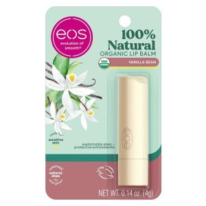 imageeos 100 Natural ampamp Organic Lip Balm Sticks Strawberry Sorbet Vanilla Bean Sweet Mint ampamp Pomegranate Raspberry Lip Care Products 014 oz 4PackVanilla Bean