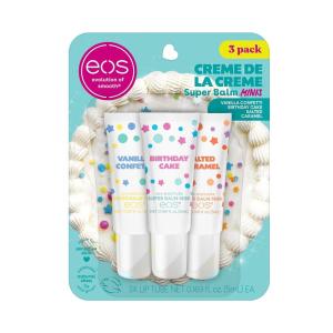 imageeos 24H Moisture Super Balm Minis Melon Magic LimitedEdition Lip Mask Variety Pack 0169 fl oz 3PackBirthday Cake  Salted Caramel  Vanilla Confetti