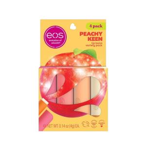imageeos Lip Balm Gift Set Peachy Keen LimitedEdition Lip Moisturizer Variety Pack 014 oz 4Pack
