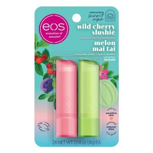 imageeos 100 Natural Lip Balm Coconut Milk AllDay Moisture Made for Sensitive Skin Lip Care Products 025 ozMelon Mai Tai  Wild Cherry Slushie
