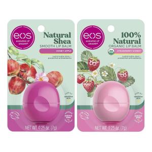 imageeos 100 Natural ampamp Organic Lip Balm Strawberry Sorbet and Honey Apple Dermatologist Recommended AllDay Moisture Made for Sensitive Skin 025 oz 2PackHoney Apple  Strawberry Sorbet
