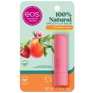 imageeos 100 Natural ampamp Organic Lip Balm Sweet Mint Dermatologist Recommended AllDay Moisture Lip Care 039 oz Stick ampamp SphereStrawberry Peach