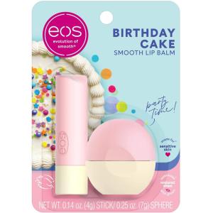 imageeos 24H Moisture Super Balm Birthday Cake Lip Mask Day or Night Lip Treatment Made for Sensitive Skin 035 fl oz 2PackBirthday Cake StickSphere