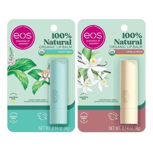 imageeos 100 Natural ampamp Organic Lip Balm Stick Vanilla Bean Sweet Mint  Dermatologist Recommended for Sensitive Skin  AllDay Moisture Lip Care ProductsSweet Mint  Vanilla Bean