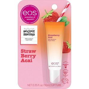 imageeos Flavor Lab Secret Menu Lip Balm Gift Set  Tropical Chiller LimitedEdition Moisturizing Hydrating Dry Lips Variety Pack 014 oz 4PackStrawberry Acai