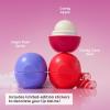 imageeos Holiday Lip Balm Sphere Gift Set Sugar Plum Spritz Candy Apple Candy Cane Swirl Limited Edition Lip Care Natural Shea Butter 025 oz 3pack