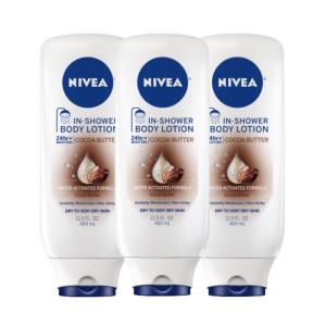 imageNIVEA Cocoa Butter In Shower Lotion Body Lotion for Dry Skin 135 Fl Oz Pack of 3