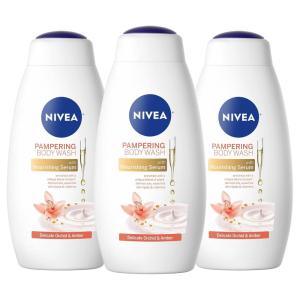imageNIVEA Coconut and Almond Milk Body Wash with Nourishing Serum Pack of 3 20 Fl Oz BottleOrchid