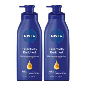 imageNIVEA Essentially Enriched Body Lotion for Dry Skin Pack of 2 169 Fl Oz Pump Bottles