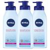 imageNIVEA Lightly Scented Breathable Body Lotion Body Lotion for Dry Skin Pack of Three 135 Fl Oz Pump BottlesTropical Breeze