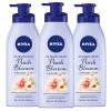 imageNIVEA Oil Infused Cherry Blossom and Jojoba Oil Body Lotion NonGreasy Cherry Blossom Scented Lotion Moisturizes for 24 Hours 169 Fl Oz Pump BottlePeach