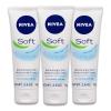 imageNivea Soft Refreshingly Moisturizing Face Body and Hand Cream 3 Pack of 68 Oz JarsFresh