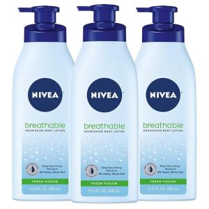 imageNIVEA Lightly Scented Breathable Body Lotion Body Lotion for Dry Skin Pack of Three 135 Fl Oz Pump BottlesFloral Fresh