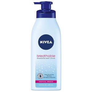 imageNIVEA Lightly Scented Breathable Body Lotion Body Lotion for Dry Skin Pack of Three 135 Fl Oz Pump BottlesTropical Breeze