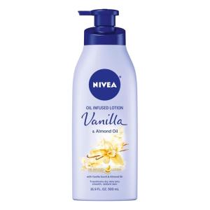imageNIVEA Oil Infused Cherry Blossom and Jojoba Oil Body Lotion NonGreasy Cherry Blossom Scented Lotion Moisturizes for 24 Hours 169 Fl Oz Pump BottleAlmond Vanilla