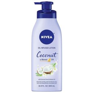 imageNIVEA Oil Infused Cherry Blossom and Jojoba Oil Body Lotion NonGreasy Cherry Blossom Scented Lotion Moisturizes for 24 Hours 169 Fl Oz Pump BottleCoconut