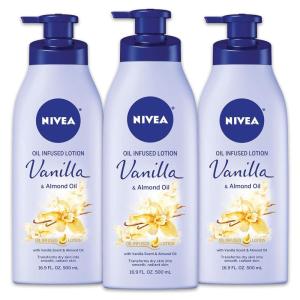 imageNIVEA Oil Infused Cherry Blossom and Jojoba Oil Body Lotion NonGreasy Cherry Blossom Scented Lotion Moisturizes for 24 Hours 169 Fl Oz Pump BottleVanilla