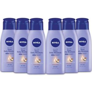 imageNIVEA Shea Nourish Body Lotion Dry Skin Lotion with Shea Butter Pack of 6 25 Fl Oz Travel Size ToiletriesShea Butter