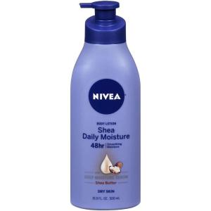 imageNIVEA Shea Nourish Body Lotion Dry Skin Lotion with Shea Butter Pack of 6 25 Fl Oz Travel Size ToiletriesSoft Milk