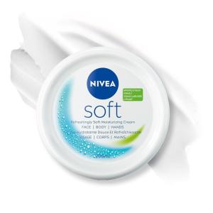 imageNivea Soft Refreshingly Moisturizing Face Body and Hand Cream 3 Pack of 68 Oz JarsUnscented