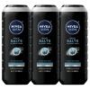 imageNIVEA Men Active Clean Body Wash with Natural Charcoal for Normal to Oily Skin 3in1 Charcoal Body Wash Face and Hair Draws Out Dirt and Impurities 169 Fl Oz Bottle Pack of 3169 Fl Oz Pack of 3