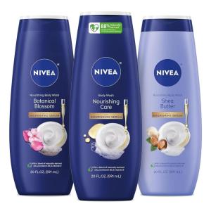 imageNIVEA Nourishing Body Wash Set with Botanical Blossom Nourishing Care and Shea Butter Body Washes Skin Care Set for Women with Provitamin B5 and Vitamin E 20 Fl Oz Bottle Pack of 320 Fl Oz Bundle