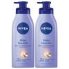 imageNIVEA Shea Nourish Body Lotion for Dry Skin with Hyaluronic Acid Shea Butter and Deep Nourishing Serum 48Hour Body Moisturizer 338 Fl Oz Pump BottleSoft Milk