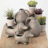 imageSullivans Dachshund Dog Planter Set of 2 Distressed Terracotta Bronze for Indoor and Outdoor Flower Garden Statue Decor
