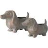 imageSullivans Dachshund Dog Planter Set of 2 Distressed Terracotta Bronze for Indoor and Outdoor Flower Garden Statue Decor