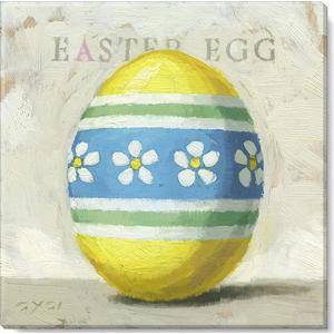 imageSullivans Darren Gygi Easter Egg Yellow Canvas Museum Quality Giclee Print Gallery Wrapped Handcrafted in USA 5quot W x 5quot L Multicolored