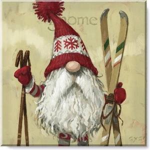 imageSullivans Darren Gygi Skier Gnome Museum Quality Giclee Print Gallery Wrapped Handcrafted in USA 9quot W x 9quot L Multicolored