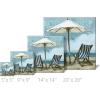 imageSullivans Darren Gygi Beach Chairs Canvas Museum Quality Giclee Print Gallery Wrapped Handcrafted in USA 9quot W x 9quot L Blue9W