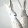 imageSulivans Floral Bunny Ceramic Figurine Set of 2 Perfect for a Table Centerpiece Mantels and Shelf Decoration Small Statue for Indoor Spring Decor for Home Office Patio