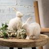 imageSulivans Rustic White Bunny Figurines Figure Set of 2 Perfect for a Table Centerpiece Mantels and Shelf Decoration Small Statue for Indoor Spring Decor for Home Office Patio
