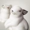 imageSulivans Sweet Standing White Bunny Ceramic Figurines Set of 2 Perfect for a Table Centerpiece Mantels and Shelf Decoration Small Statue for Indoor Spring Decor for Home Office Patio