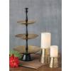 imageSullivan Set of 2 GoldToned Aluminum Pillar Candle Holder 65quot ampamp 45quot Tall