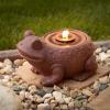 imageSullivans Copper Dog Water Fountain with Easy Setup Pump and LED Light Small Desk Waterfall for Meditation Indoor or Outdoor Garden Patio Living Room and Office Home DcorFrog