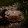 imageSullivans Copper Flower Cutout Wide Water Fountain with Easy Setup Pump and LED Light Small Desk Waterfall for Meditation Indoor or Outdoor Garden Patio Living Room and Office Home Dcor