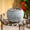 imageSullivans Gray Textured Lighted Zen Water Fountain with Easy Setup Pump and LED Light Small Desk Waterfall for Meditation Indoor or Outdoor Garden Patio Living Room and Office Home Decor