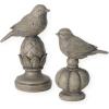imageSulivans Finial Gray Bird Resin Figurines Set of 2 Perfect for a Table Centerpiece Mantels and Shelf Decoration Small Statue for Indoor Spring Decor for Home Office Patio