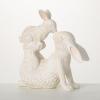 imageSulivans White Playful Bunny and Baby Bunny Figurine Perfect for a Table Centerpiece Mantels and Shelf Decoration Small Statue for Indoor Spring Decor for Home Office Patio