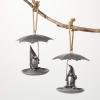 imageSullivans Grey Ceramic Rainy Day Gnome Hanging Bird Feeders Set of 2 Birdwatching Decoration for Outdoor Birdwatching Perfect for Garden Yard Deck and Patio