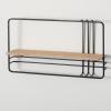 imageSullivans MetalFramed Wood Wall Shelf Brown Wall Decor Wall Decorations Modern Home Decor Hanging Wall Shelf