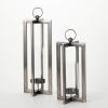 imageSullivans Silver Framed Modern Candle Lanterns Set of 2 Lantern Decor Home Decor for Living Room Kitchen Entryway Decor Standing or Hanging Lantern